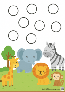 無料シール貼り　動物