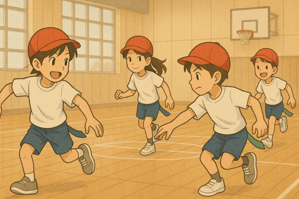 しっぽ取りで助け合い
