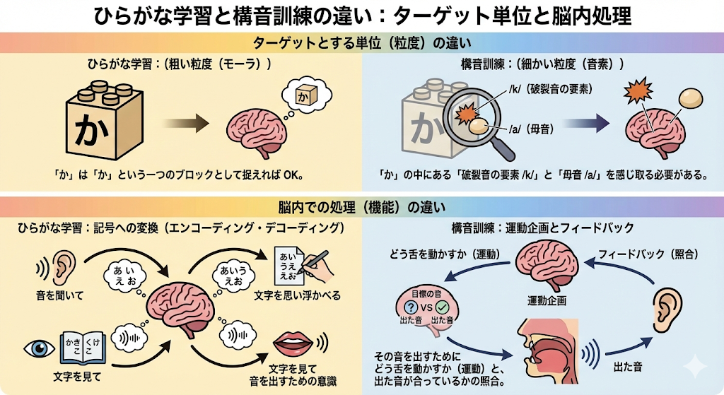 ひらがな　構音　発音　音韻意識