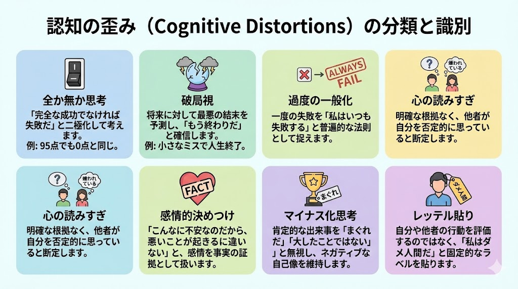認知のゆがみの分類と識別